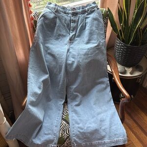 Big Bud Press Indigo Wide Leg Trousers - light Wash